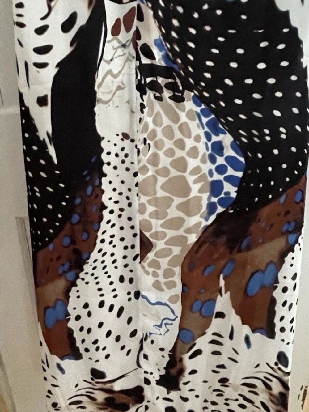 White House black market Animal Print V-Neck Maxi Dress in Cream, Black & Brown - Picture 13 of 13